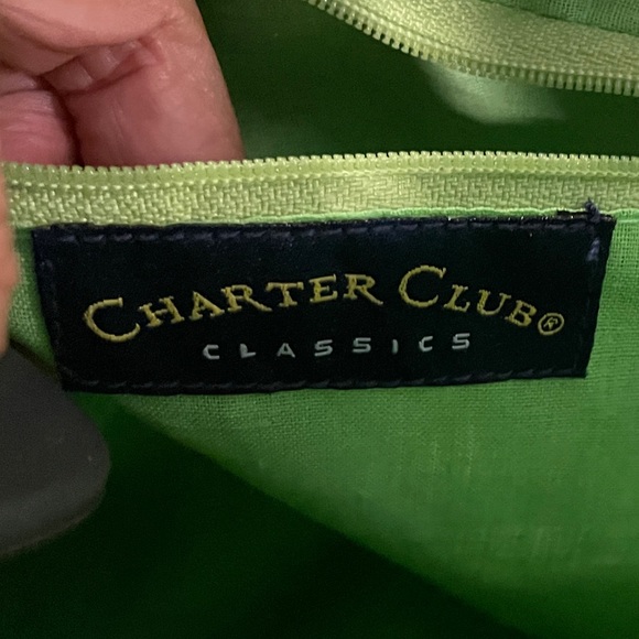 Charter Club beach bag. Clean and pretty. Unique handles. P.B.1 - Picture 8 of 9